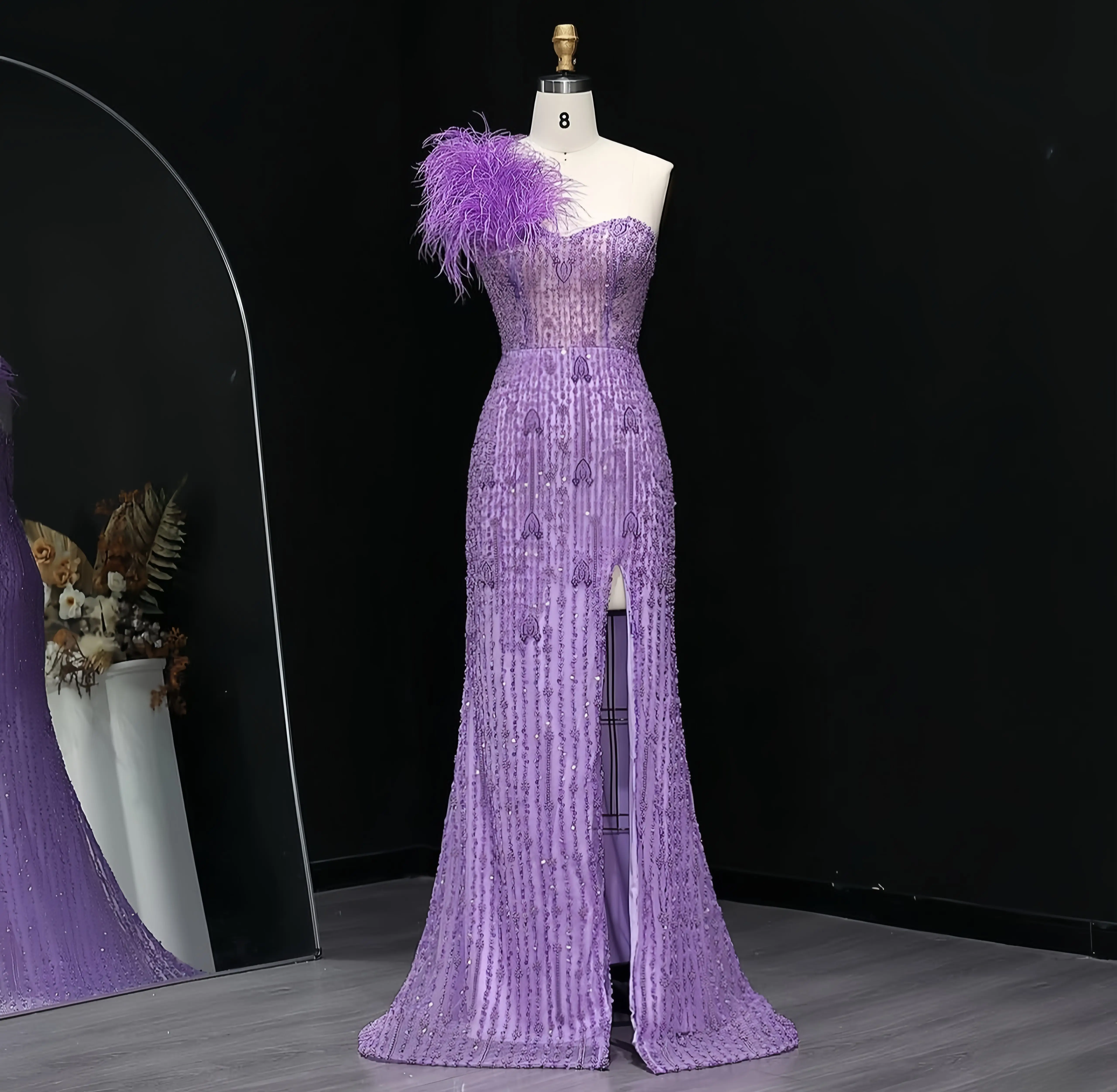 

Customized Sweet collar sleeveless high split A-LINE elegant luxury evening dresses dresses for special occasions Dresses gala