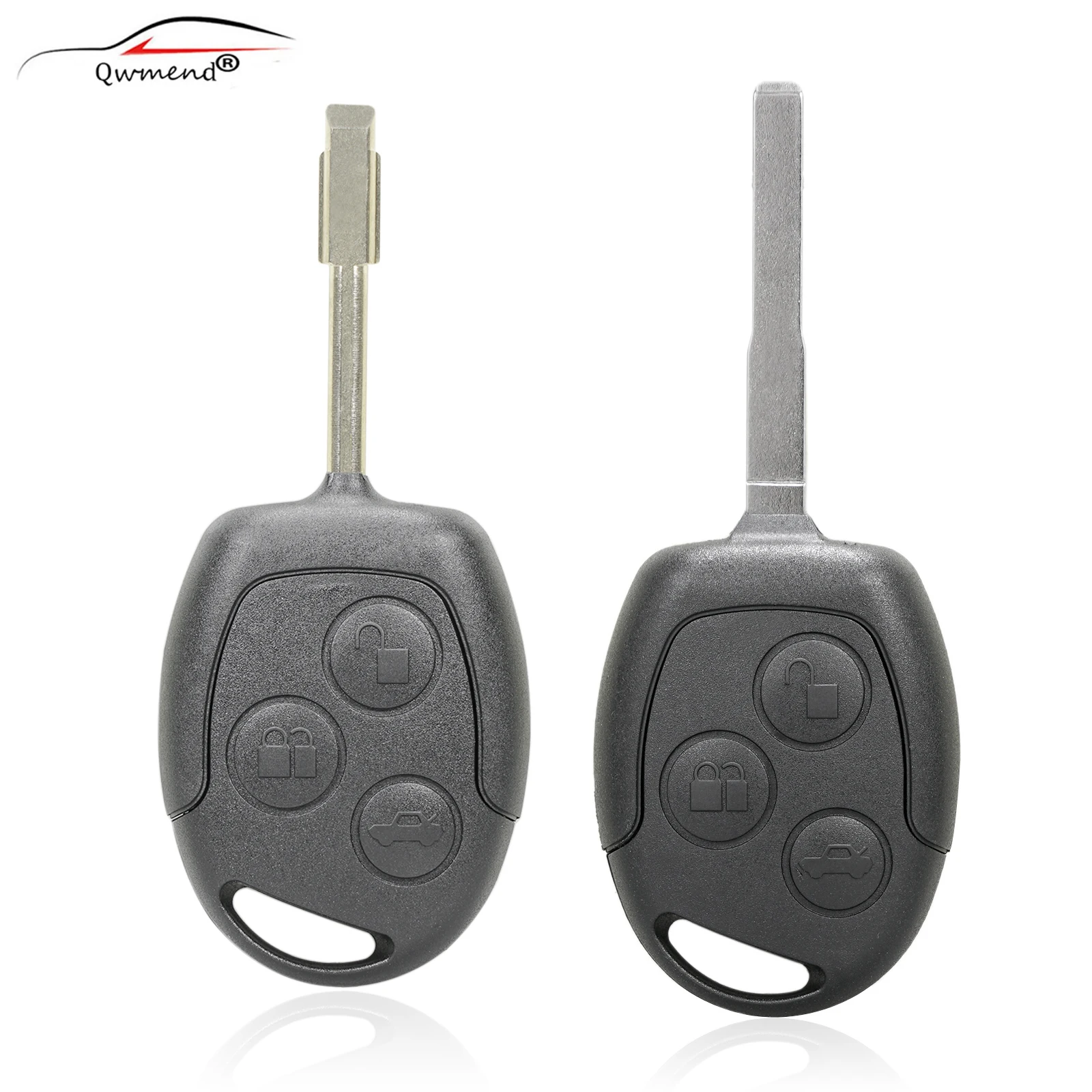 

QWMEND 315/433Mhz Complete Remote Car Key For Ford Mondeo Fiesta Focus Ka Transit 2001-2007 ID60 Glass Chip/4D63 Chip 3Buttons