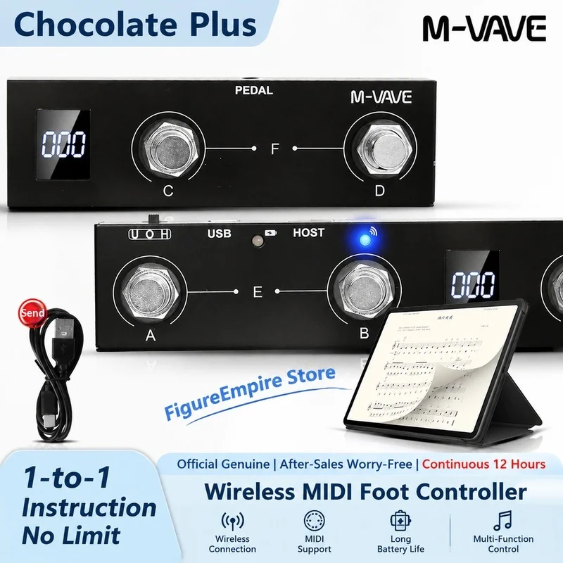 M VAVE Chocolate Plus Wireless Bluetooth Midi Pedal Controller Foot Switch Effect Processor For Electric Guitar Music Instrument