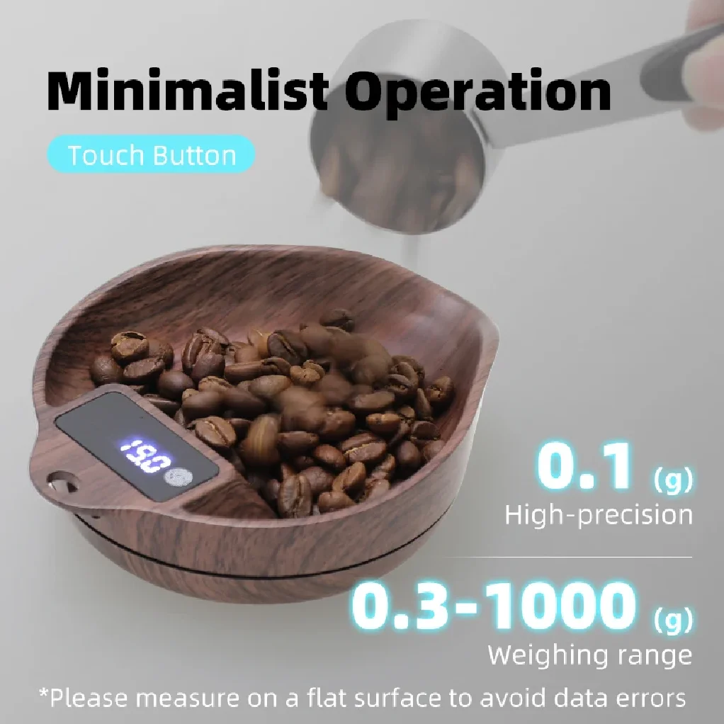 AliKisscafe Coffee Scale Electronic Bean Measuring Scale ABS Espresso Weighing Display Tray Spray 0.1g Kitchen Barista Accessory view 2