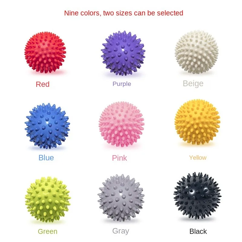 9cm PVC Spiky Massage Yoga Ball Trigger Point Sport Fitness Hand Foot Pain Stress Relief Muscle Relax Unisex Stab Massage Ball