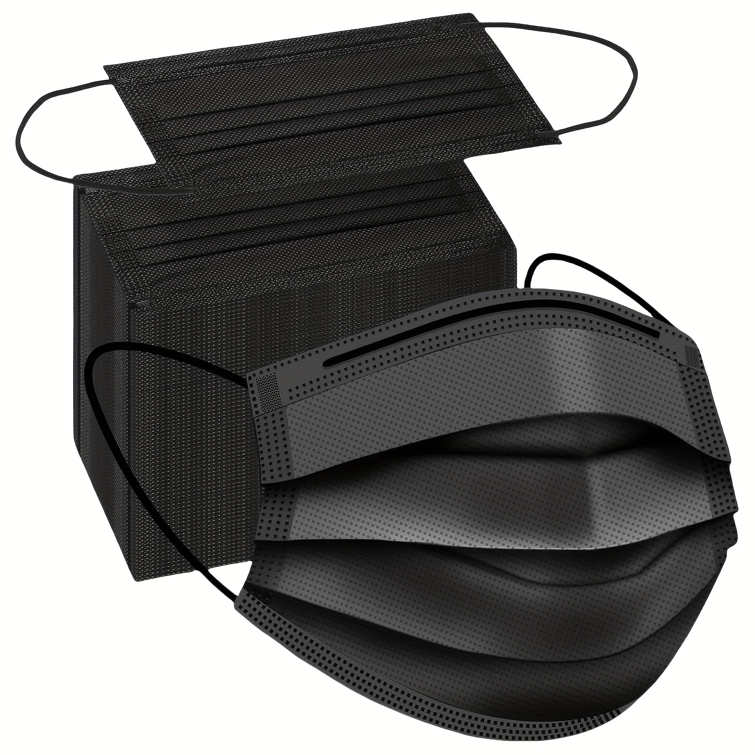 Black disposable mask, 3-layer non-woven breathable dustproof mask, comfortable and elastic ear hanging mask wholesale