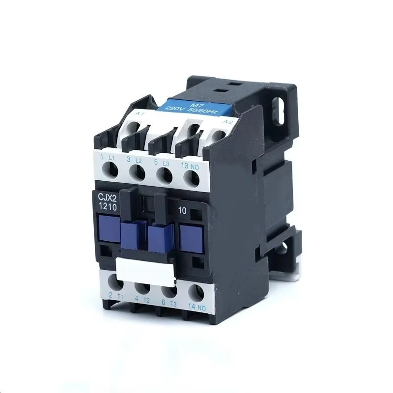 3 Phase Motor Magnetic Contactor Relay 12A 3P 3 Pole 1NO AC 24V 110V 220 Volts 380V Coil CJX2-1210 35mm Din Rail Mounting