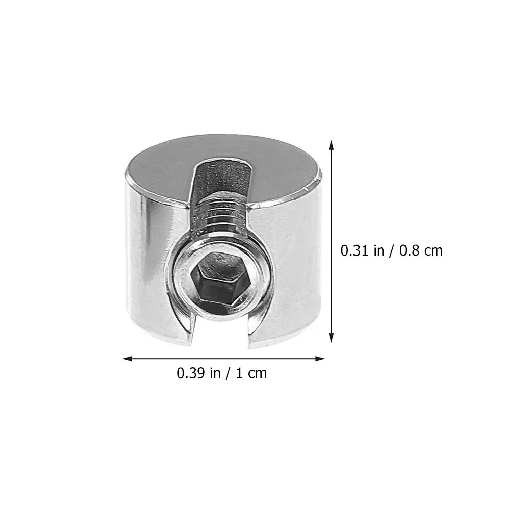 2Pcs Stainless Steel Wire Rope Clamp M4x2 Durable Cable Fastener for Fence Railing Deck High Precision Rust Resistant