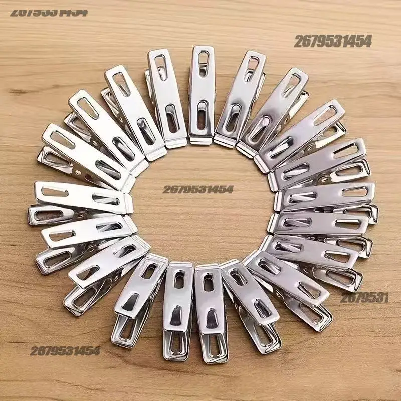 Clothespins Clothes 20/40 PCS Stainless Steel Washing Line Hang Pins Windproof Metal Clamps Windproof Clips for Sock Bathroom image 4