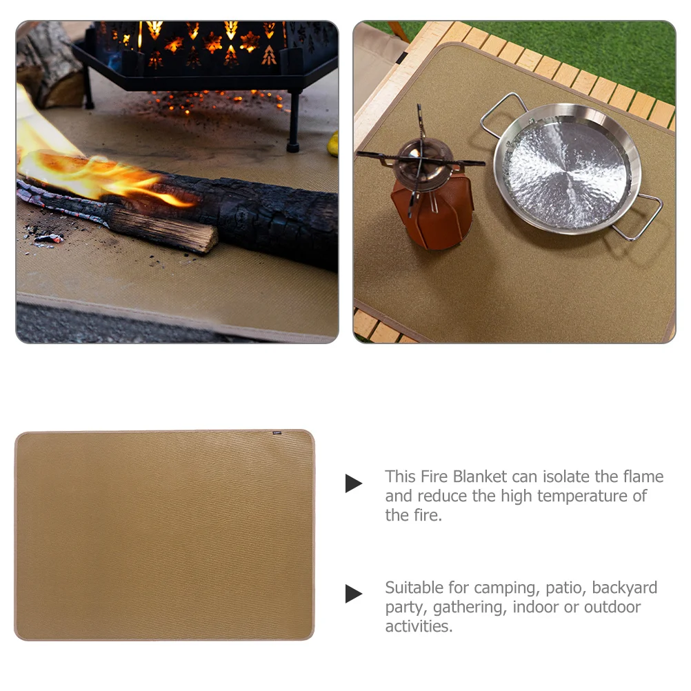 1Set Brandwerende Deken Brandvertragend Kussen Uitstekende Afwerking Outdoor Camping Brandwerende Mat Gemakkelijk op te bergen