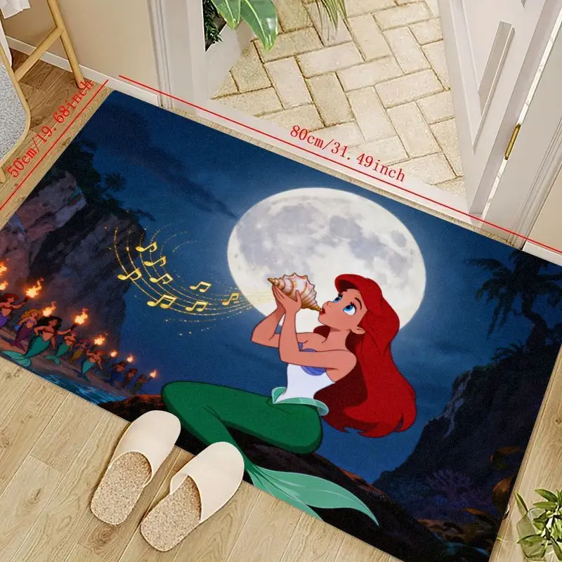

1 шт. Disney Русалочка Ариэль Moonlit Concert напольный коврик, 50x80 см/19,68x31,49 дюйма, мягкий нескользящий коврик принцессы с героями мультфильмов f