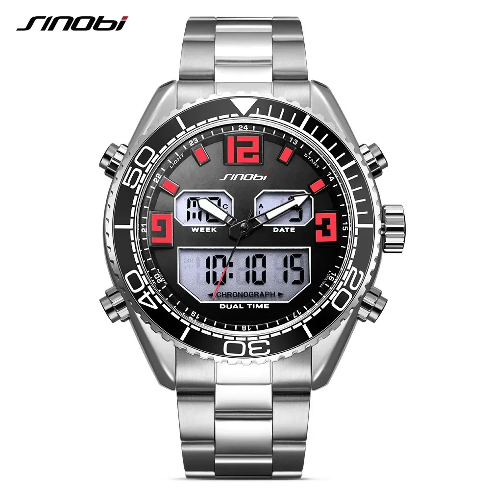 

Men's Watch Waterproof Electronic Watch Dual Movement Multifunctional Electronic Display Business Men's Watch 9731