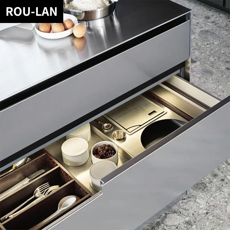 تخصيص المطبخ جزيرة خزانة أدوات المائدة خزانة طاولة الطعام خزانة أثاث المطبخ