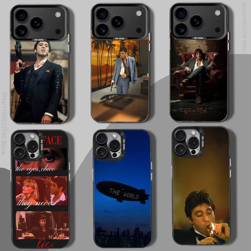 T-Tony S-Scarfaces MontanaS Handyhülle für iPhone 15,17,12,14,13,16,11, Mini, Max, Air, Plus, Pro, E Protect Cover schwarz