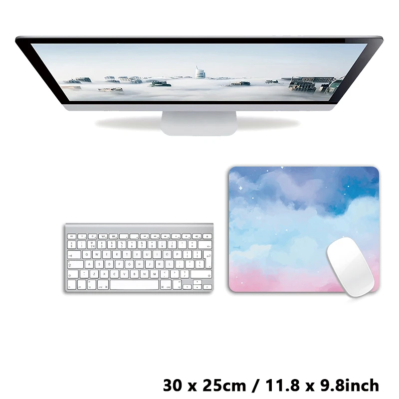 핑크 블루 클라우드 예쁜 아름다운 사무실 작업 마우스패드 테이블 매트 마우스 패드 키보드 카펫 데스크탑 매트