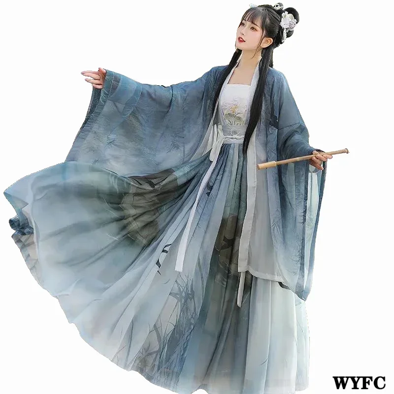 2022 The New Spring And Summer 4Pcs Daily Swallow Pattern Women's Clothing Chinese Style Hanfu Tang System Young Girl Show Set