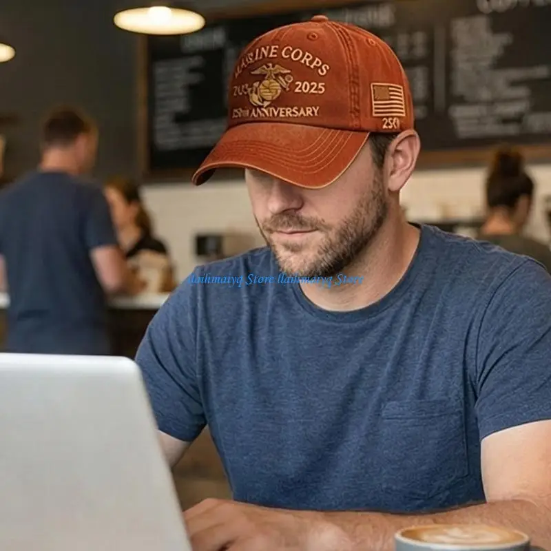 

573B Embroidery Baseball Cap Marine Corps 250th Anniversary Commemorative Headpiece