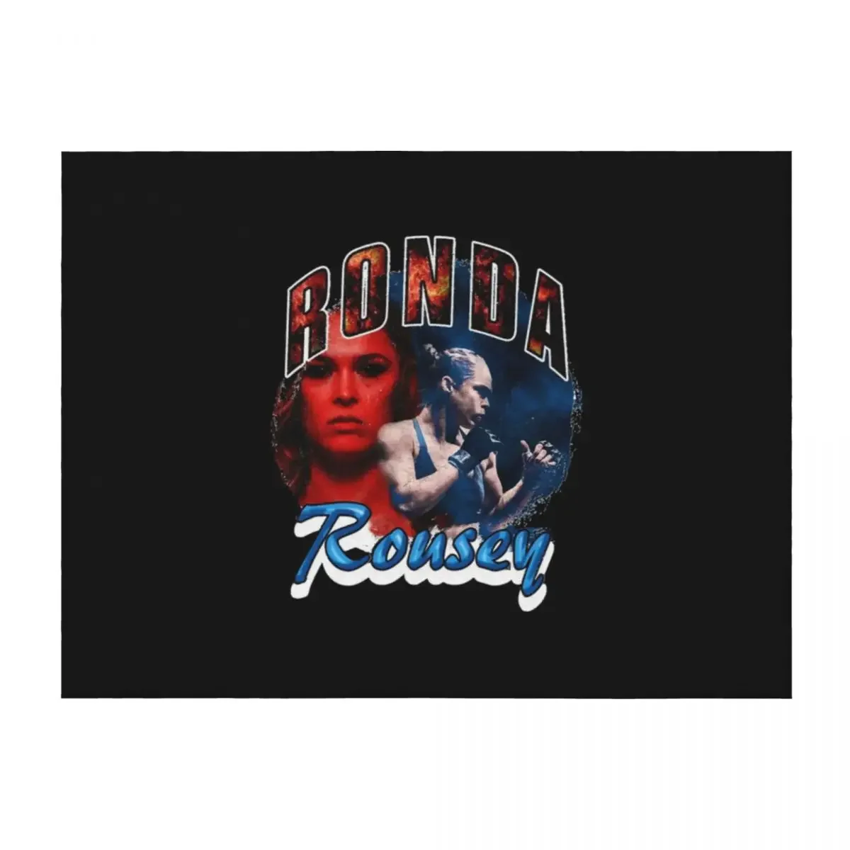 

Ronda Rousey Vintage Rap Style (Rowdy Rousey) Classic T Shirt Throw Blanket Comforter christmas gifts Multi-Purpose Blankets