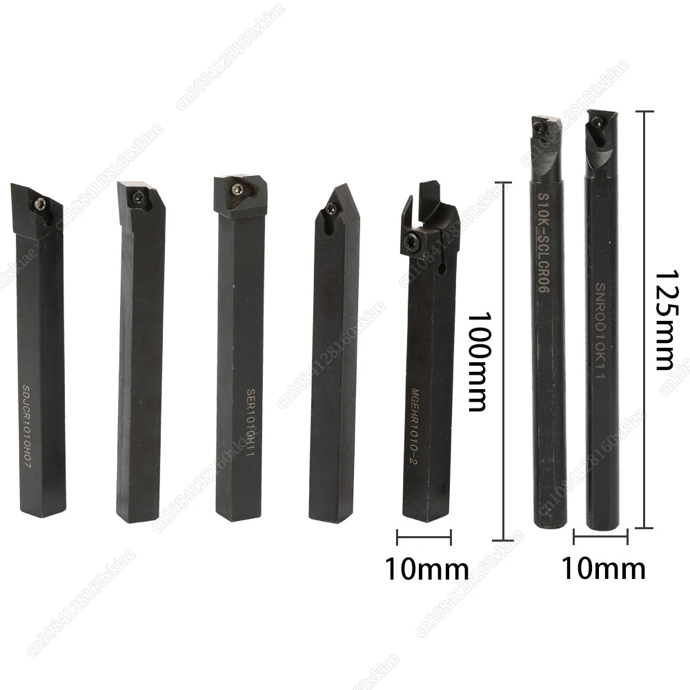 

21Pcs 10mm Shank Metal Lathe Tools 45HRC Lathe Boring Bar Turning Tool Holder Set With Carbide Inserts Machining For Semi-finish