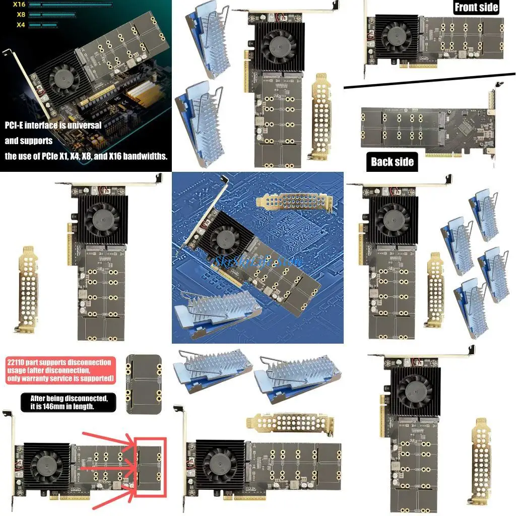 

E65E PCIe4.0 4-портовые твердотельные накопители M.2 NVMe Плата расширения Plug and Play Не требуется разделение BIOS