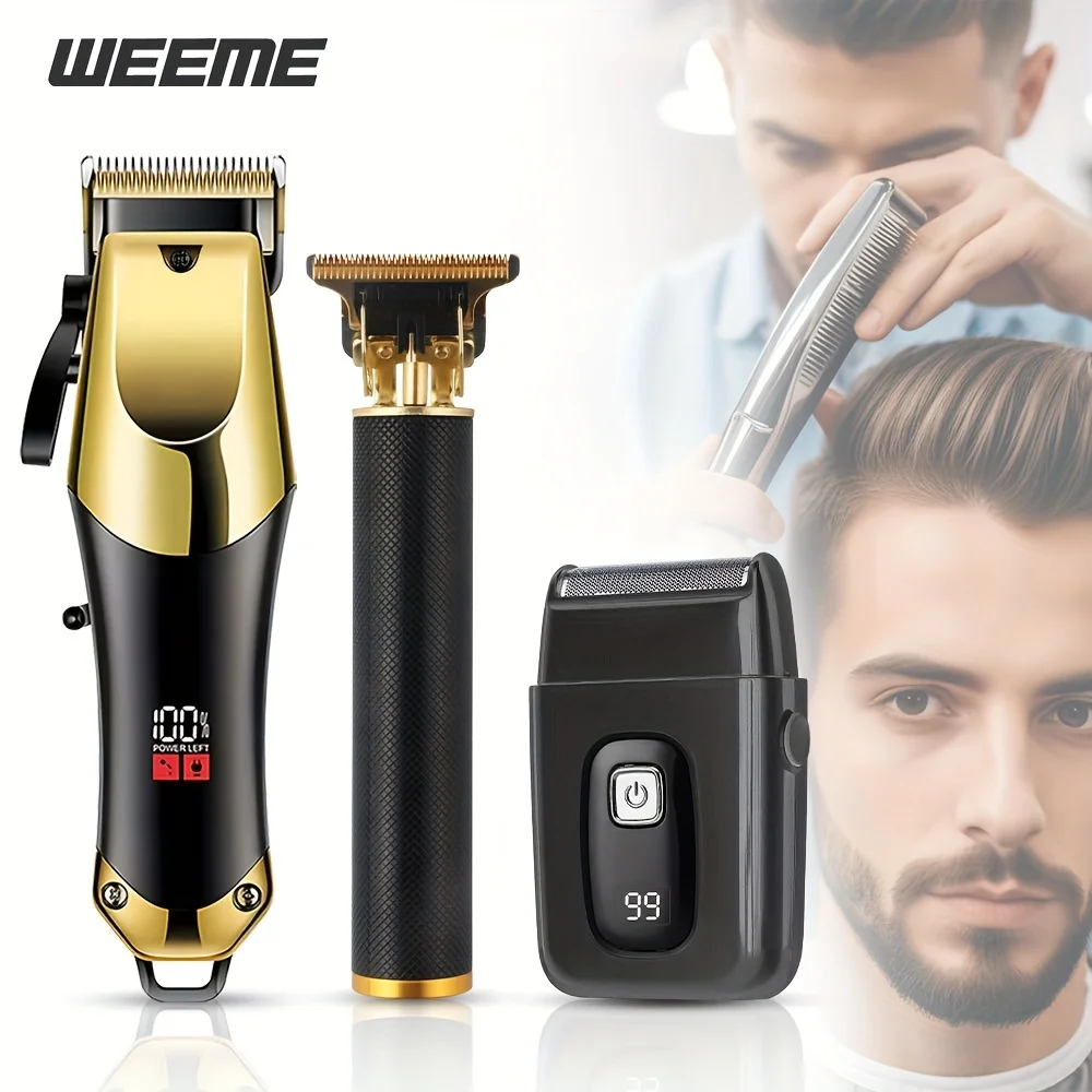 

All-in-one men's beauty set-barber + trimmer + razor, USB rechargeable, men's birthday gift Father's Day Halloween gift