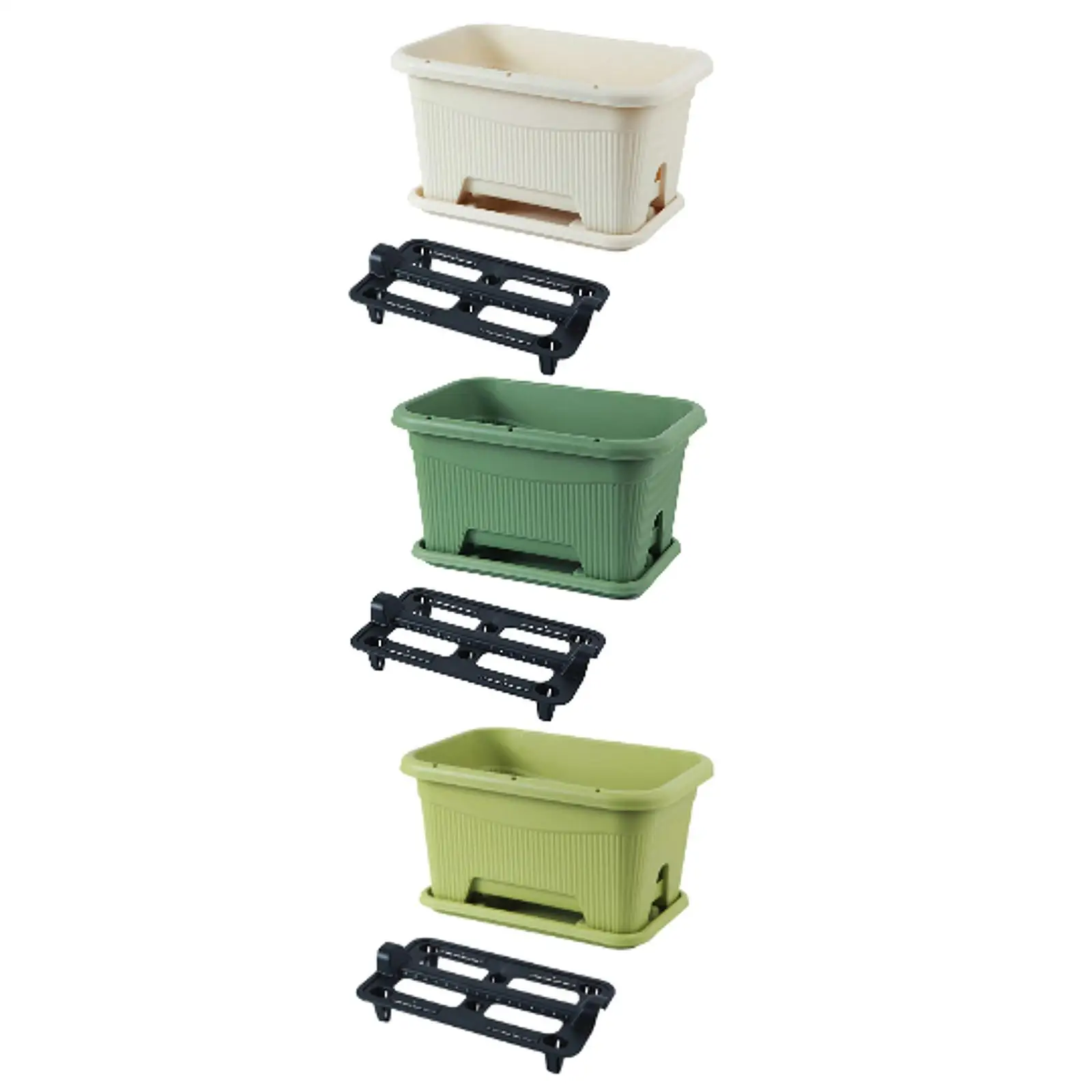 Flower Window Box Multifunction with Tray Large Capacity Vegetables Growing Container Flower Pot for Windowsill Balcony Porch