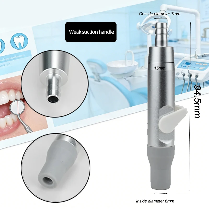 

Dental Saliva Ejector Strong Suction Handle with Switch Saliva Ejector Tip Dental Lab Tool