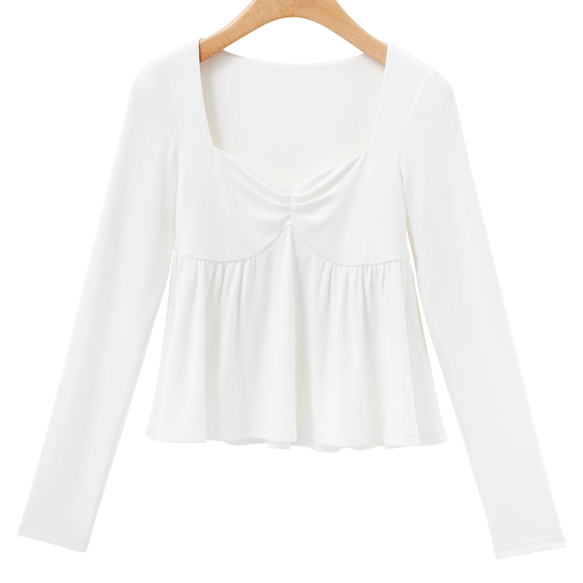 Damen Fairy Y2k Cottage T-Shirt Coquette Quadratischer Ausschnitt Langarm Babydoll Tees Herbst Frühling Vintage Kleidung Lässiger Pullover Top – Detail 23