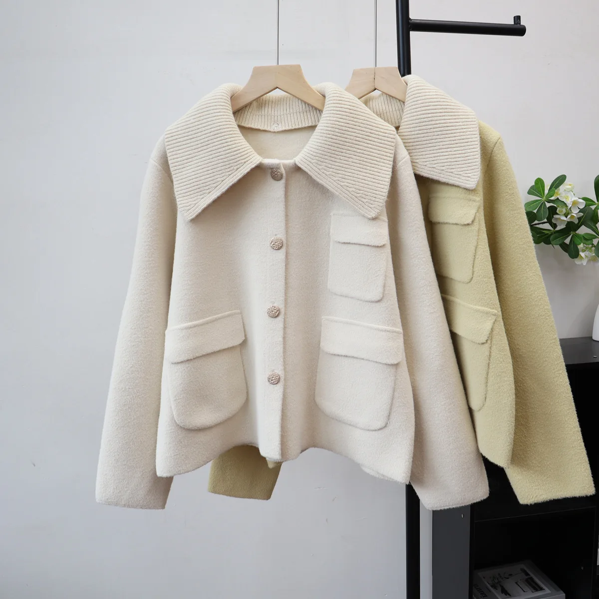 

Кардиган, женские свитера, пальто, куртки с длинными рукавами и отложным воротником, повседневная свободная уличная одежда Y2k, элегантная открытая одежда, осень-зима