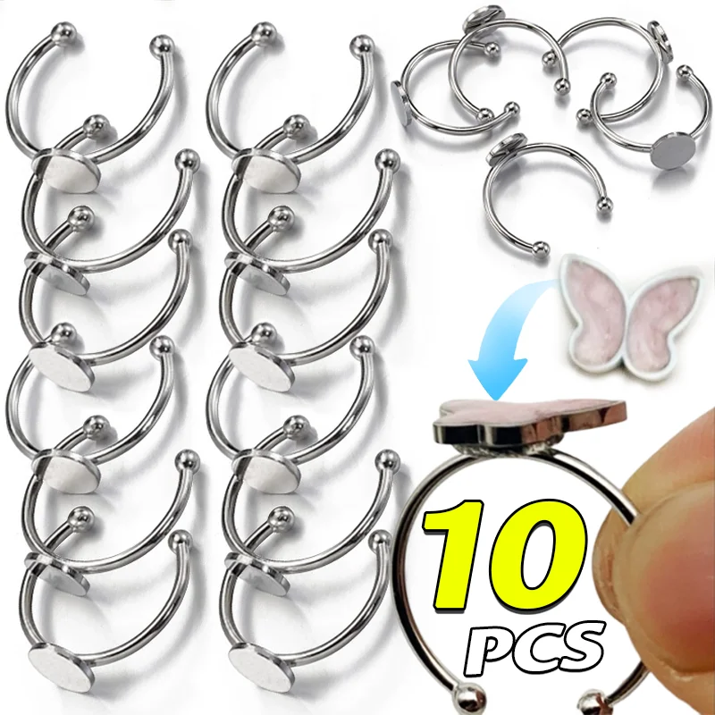 

Регулируемый держатель для колец из нержавеющей стали, серебро, золото, открытый 6/8 мм, держатель для колец «сделай сам», пустая основа, принадлежности для изготовления ювелирных изделий, фурнитура