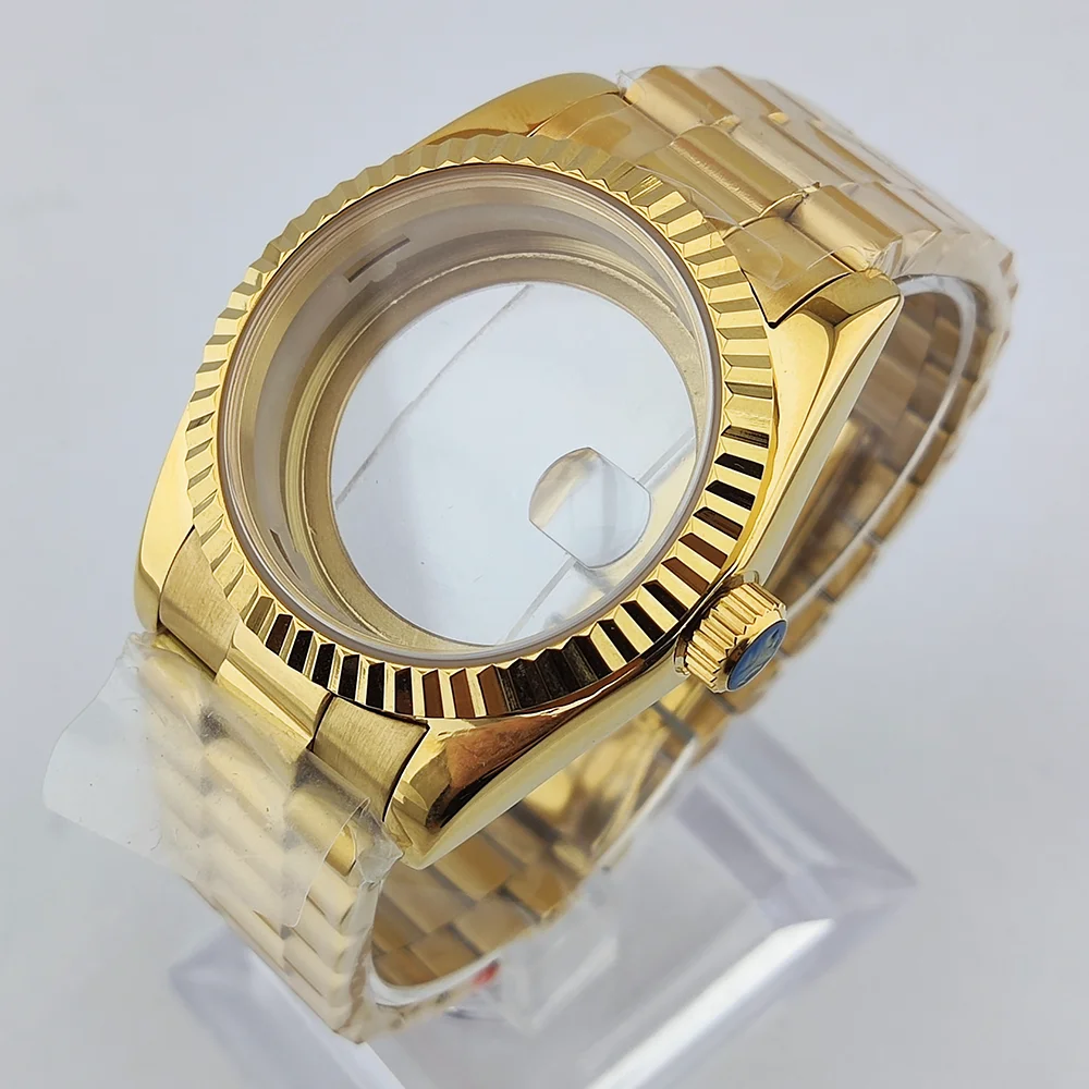 Cassa impermeabile in vetro zaffiro in acciaio inossidabile 904L Cassa per orologio da uomo da 40 mm adatta per cassa movimento Miyota 8285 con quadrante da 31 mm
