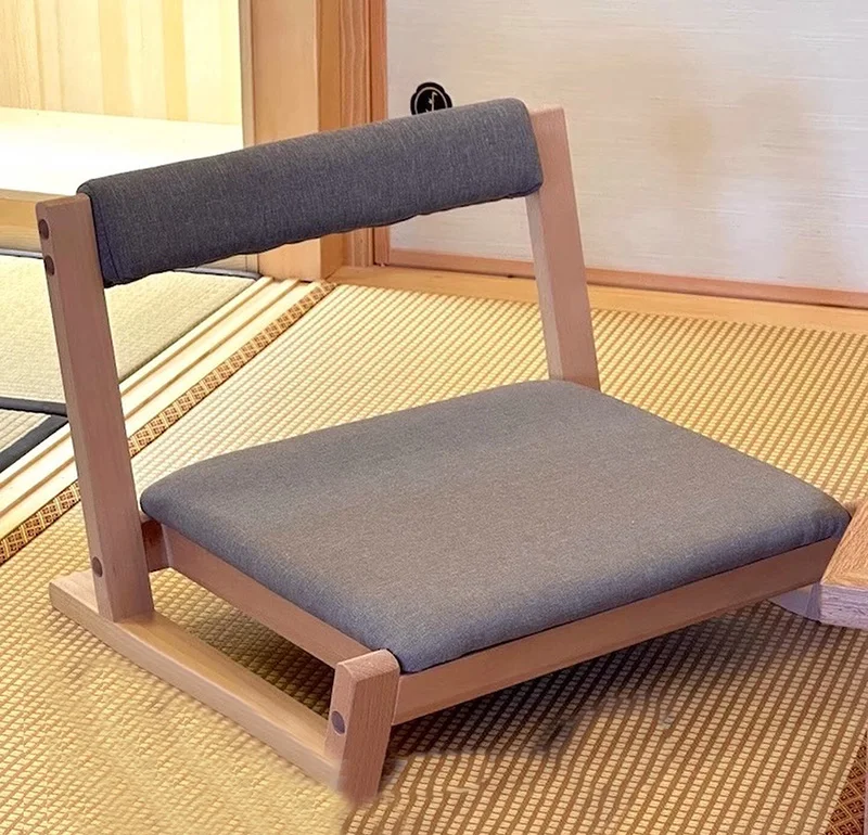 

Solid Wood Tatami Japanese-Style Legless Chair Backrest Balcony Bay Window Single Lazy Floor Bed Seat Comfortable Home Furniture