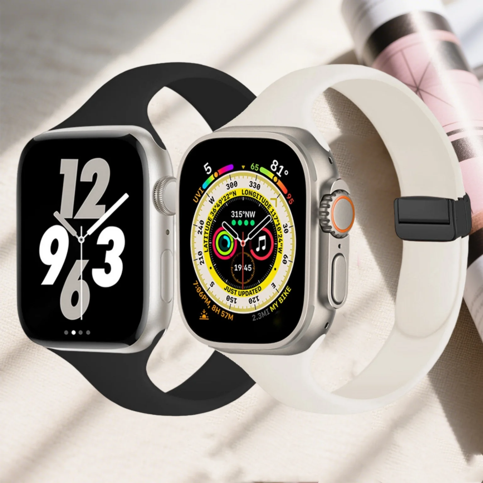 موضة لينة سيليكون الفرقة ل أبل ساعة S10 9 8 7 6 5 4 Correa الرجال النساء سوار iWatch Ultra2 49 مللي متر 46 42 45 41 38 40 44 مللي متر