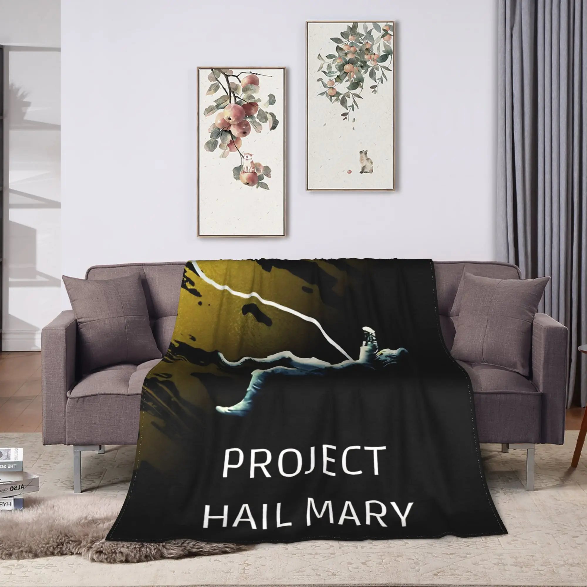 Super Warm BlanketChild Picnic Project Hail Mary Throw Blanket  Flannel Bedspread For Outdoor Graphic Sofa Bed Cover