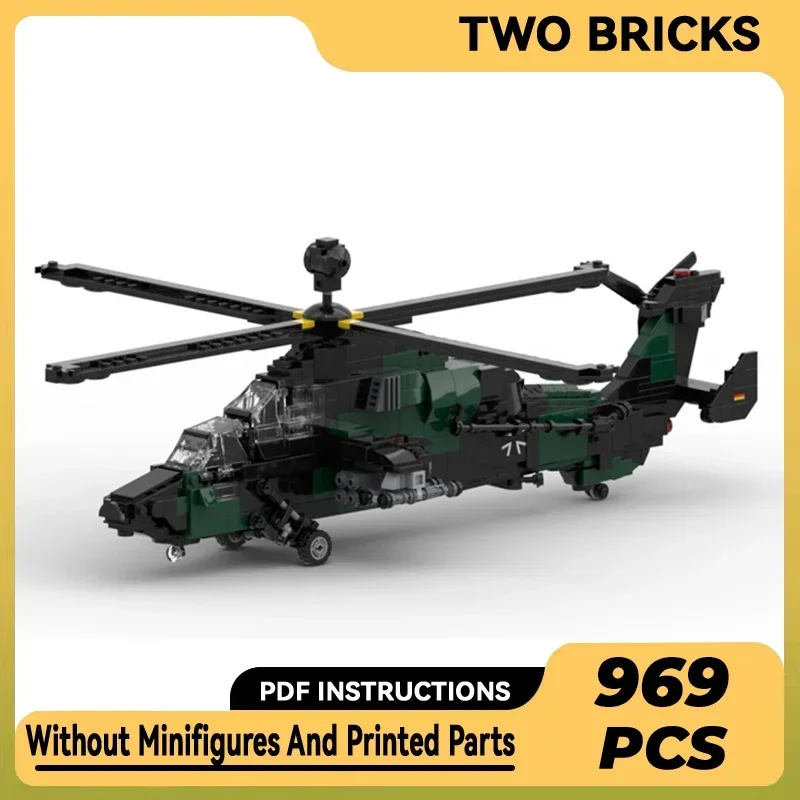 Military Aircraft Model Moc Building Bricks Eurocopter EC665 Tiger Fighter Technology Blocks Gift Christmas Toy DIY Set Assembly