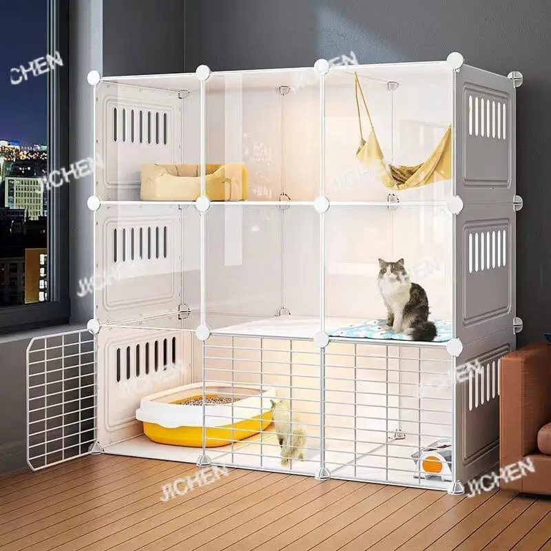 

DIY cat cage household oversized with toilet area interior cabinet villa cat house nest pet fence