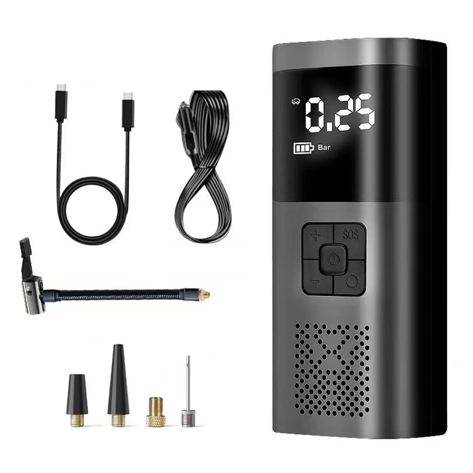Black Inflation Car Lighting Portable Rechargeable Air Precise Air