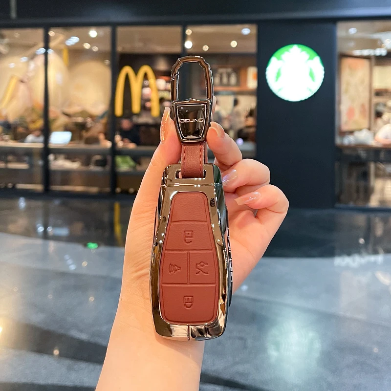 Car Key Fob Case Cover for Baic Motor Beijing BJ40 BJ80 BJ30 BJ60 BJ90 BJ20 F40 U7 X7 EU5 U5plus Keychain Shell Bag Accessories