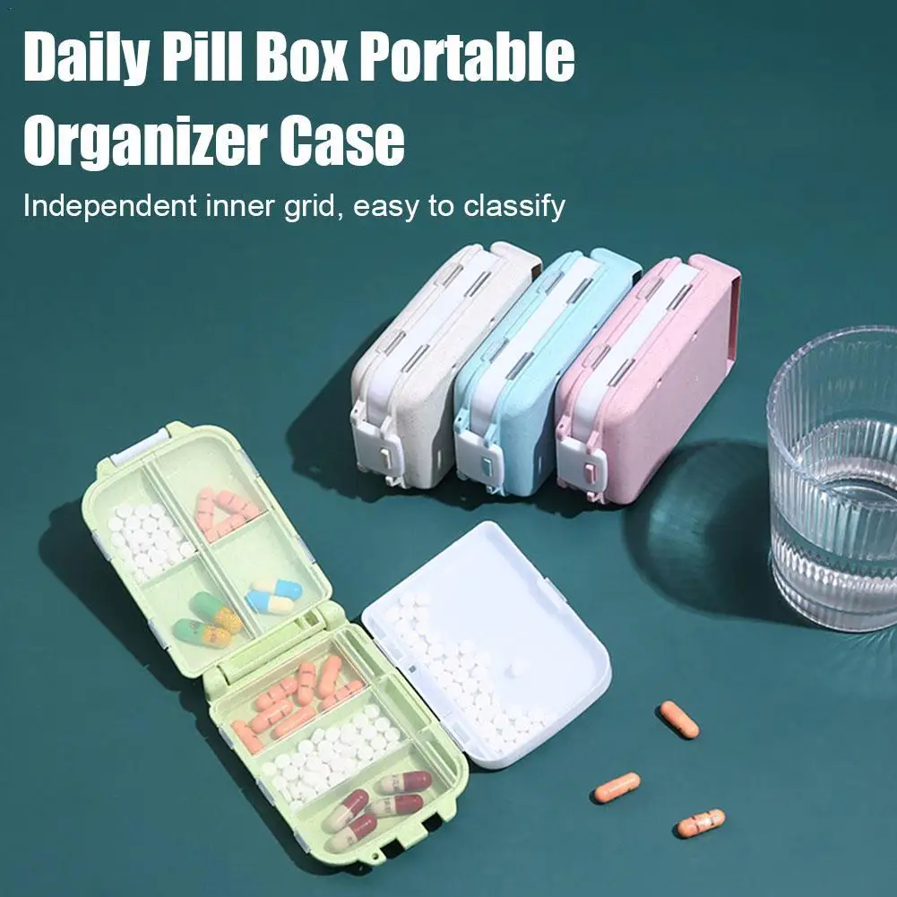 Portable Travel Pill Organizer Folding Two-Layer Moisture Proof Pocket Medicine Boxes Purse Daily Vitamin Holder Container Case