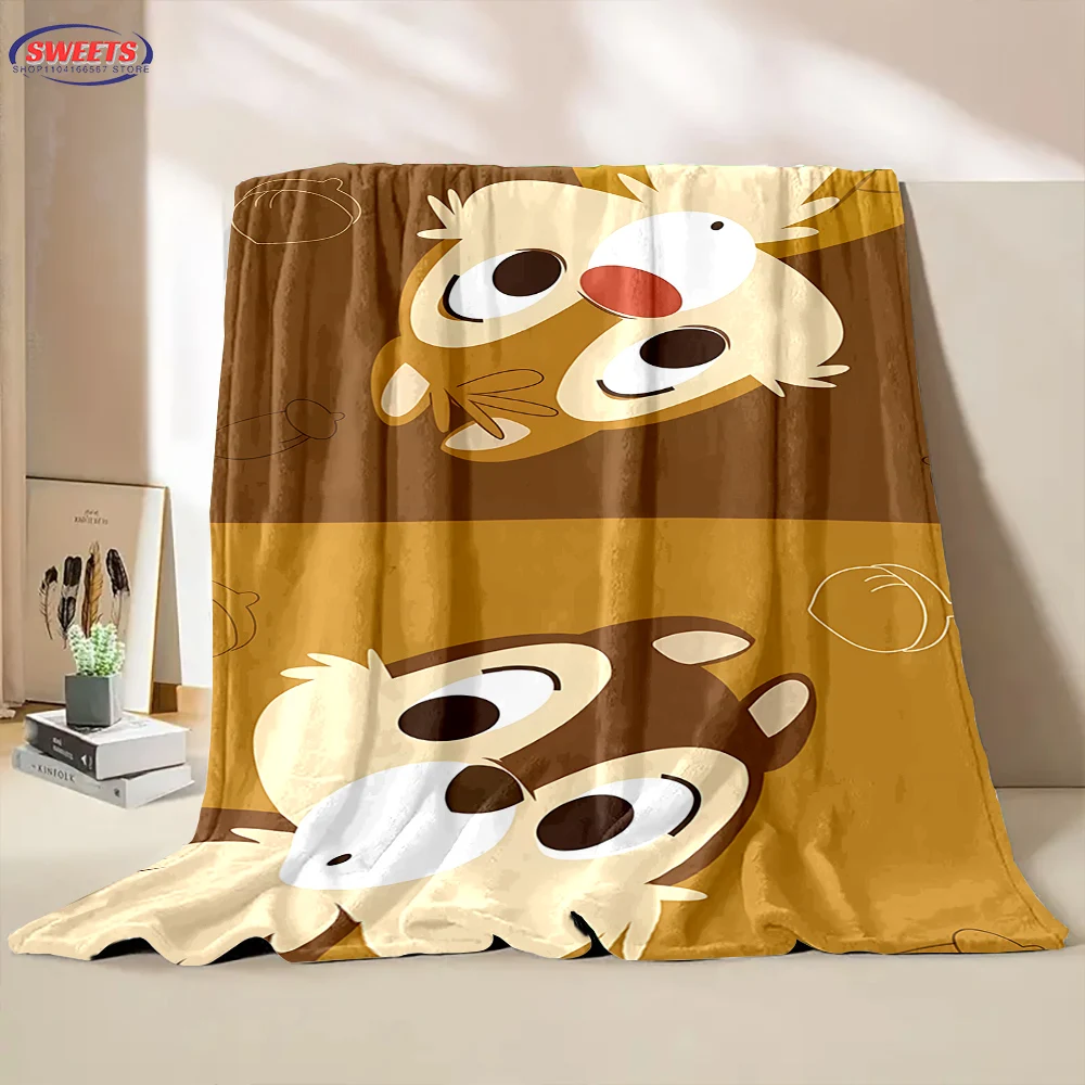 Disney Chip 'n' Dale Rescue Rangers Flannel Blanket for Bed Bedroom Sofa Picnic,Throw Blanket for Cover Outdoor Leisure Nap Gift