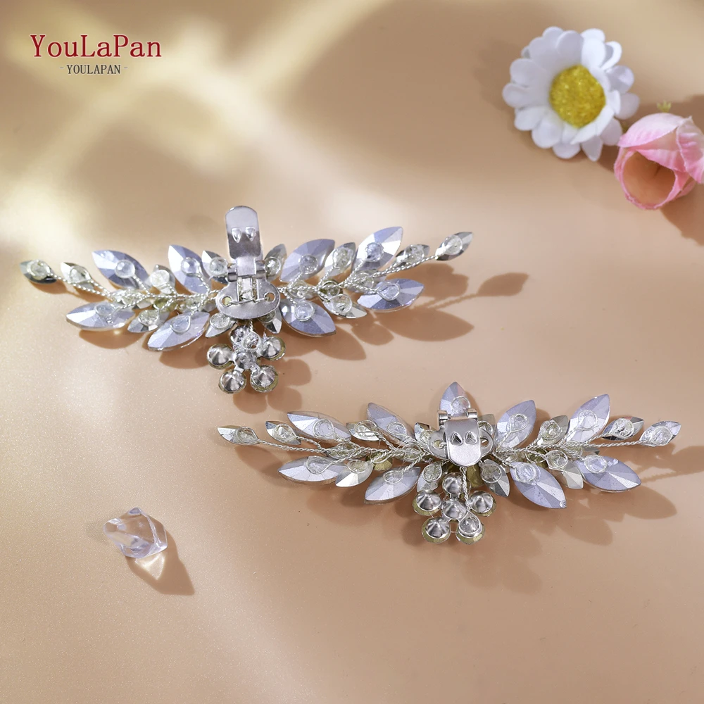 YouLaPan Bridal Rhinestone Shackles Women Ffashionable Shoe Clips Handmade Exquisite Shoe Accessories Detachable Decoration HX58