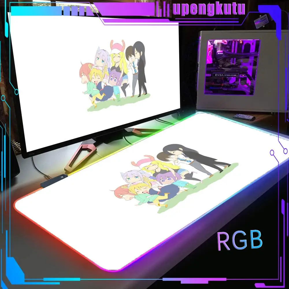 لوحة الماوس ملحقات المكتب حصيرة لوحة المفاتيح RGB ملحقات الكمبيوتر الكمبيوتر عدم الانزلاق D_dragon_Maid Gamers المطاط الاوفرلوك حصيرة