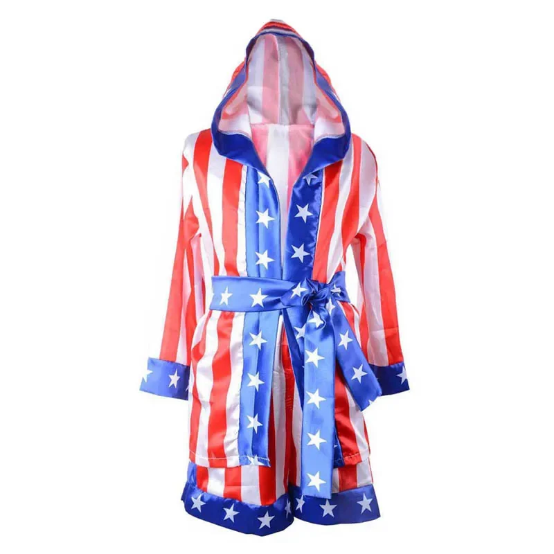 Costume de boxeur Rocky Balboa pour enfants, robe de boxe pour garçon, rouge, noir, vêtements de gel avec objectifs, film, enfant