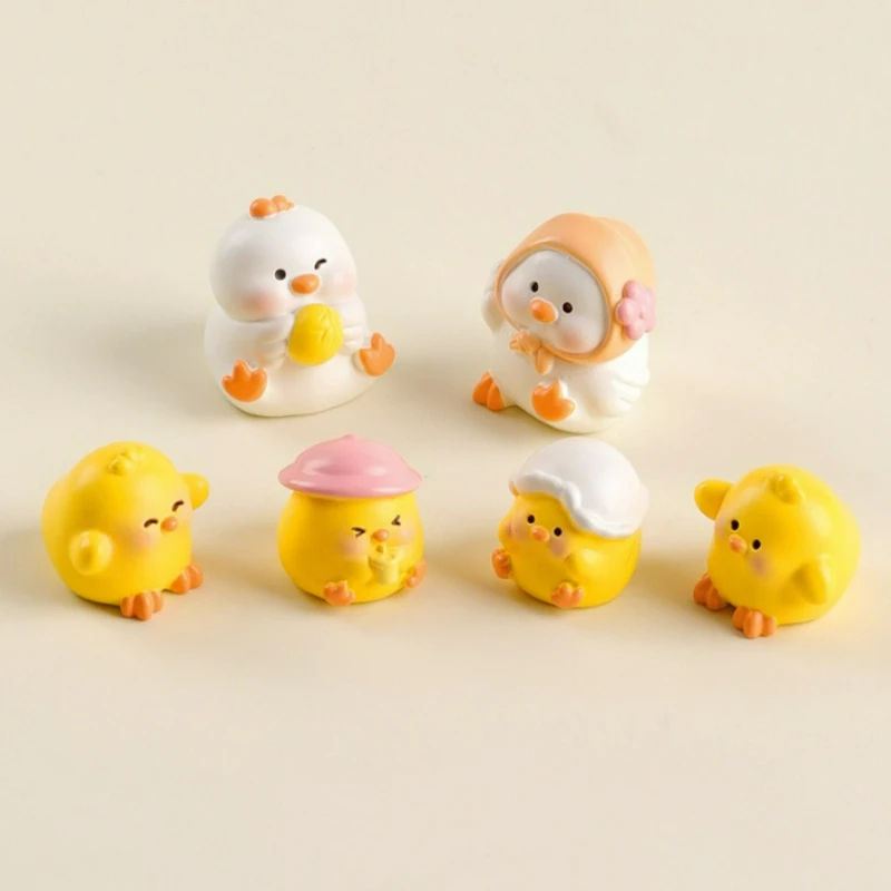 

5/15/20pcs Mini Chick Cartoon Ornaments Cute Fairy Garden Home Office Desktop Landscape Small Ornaments Decorations Accessories