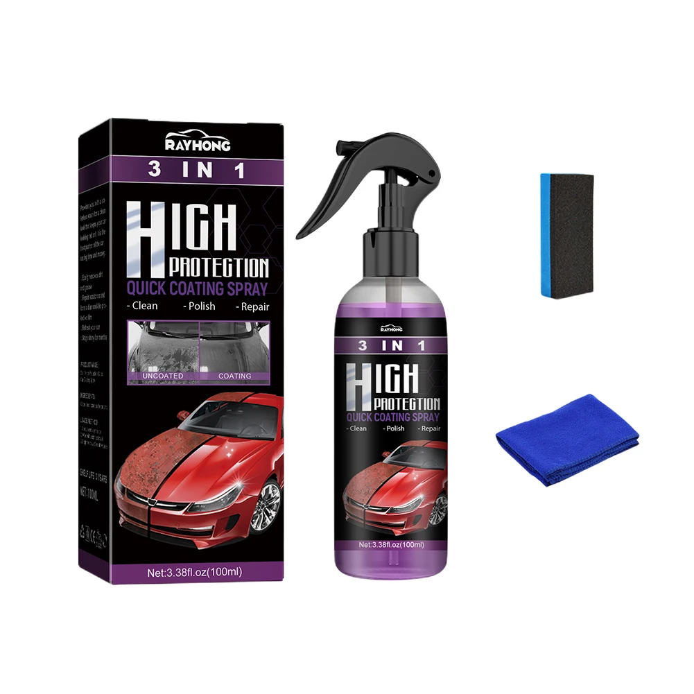 3 In 1 Car Ceramic Coating Spray 30ml/100ml Auto Nano Ceramic Coating Polishing Spraying Wax Car Paint Scratch Repair Remover