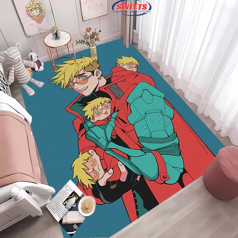 Bilibili Trigun Stampede Carpet New Release! Anti-slip Rug for Living Room Bedroom,Bedside and Office Areas,Durable Washable Mat