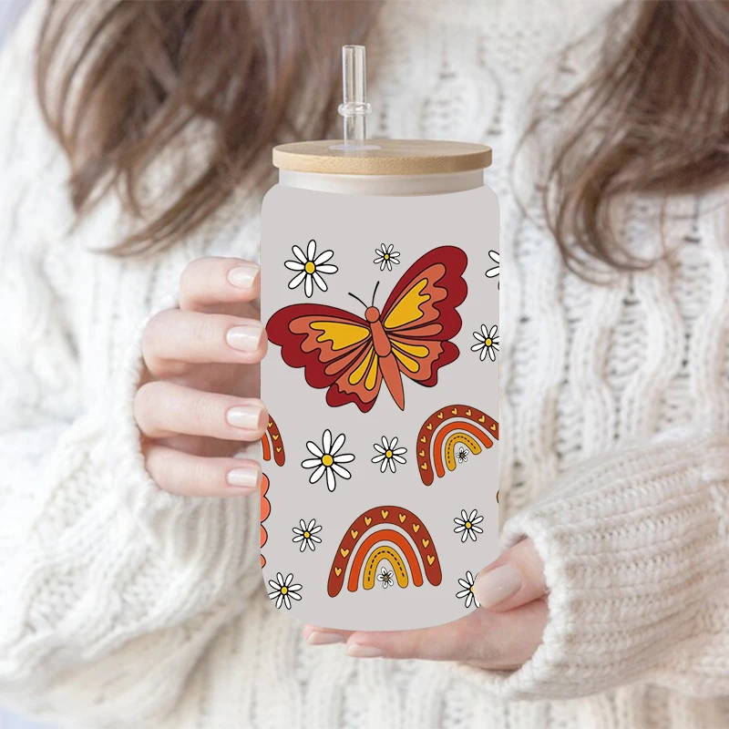 3D UV DTF Transfers Stickers 16oz Cup Wraps Insect Butterfly Bee Printed For DIY Glass Ceramic Metal Leather Etc. D13612