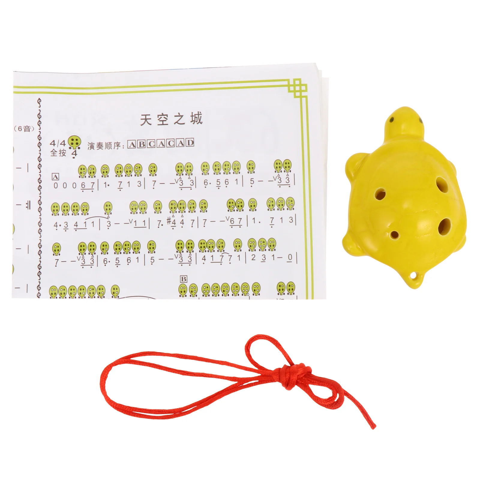 

1Set Middle Tone Ocarina Turtle Shape Portable White Porcelain Flute Lightweight Beginner Student Instrument Ocarina Flutes