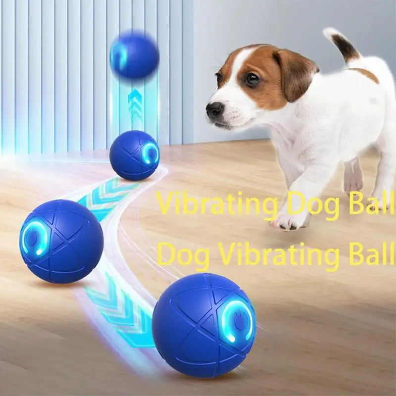 Intelligent dog toy ball Automatic Moving Dog interactive pet toy Rolling ball with LED Light rechargeable Vibrating Dog Ball