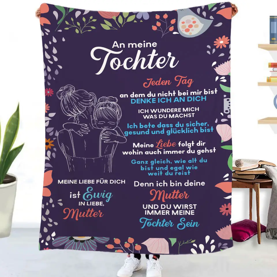 Flanelldecke mit deutschen Buchstaben „To My Daughter Son“, Weihnachtsgeschenk, warme Überwurfdecke für Bett, Sofa, Couch, Geburtstagsgeschenke, Heimkönigin – Detail 37