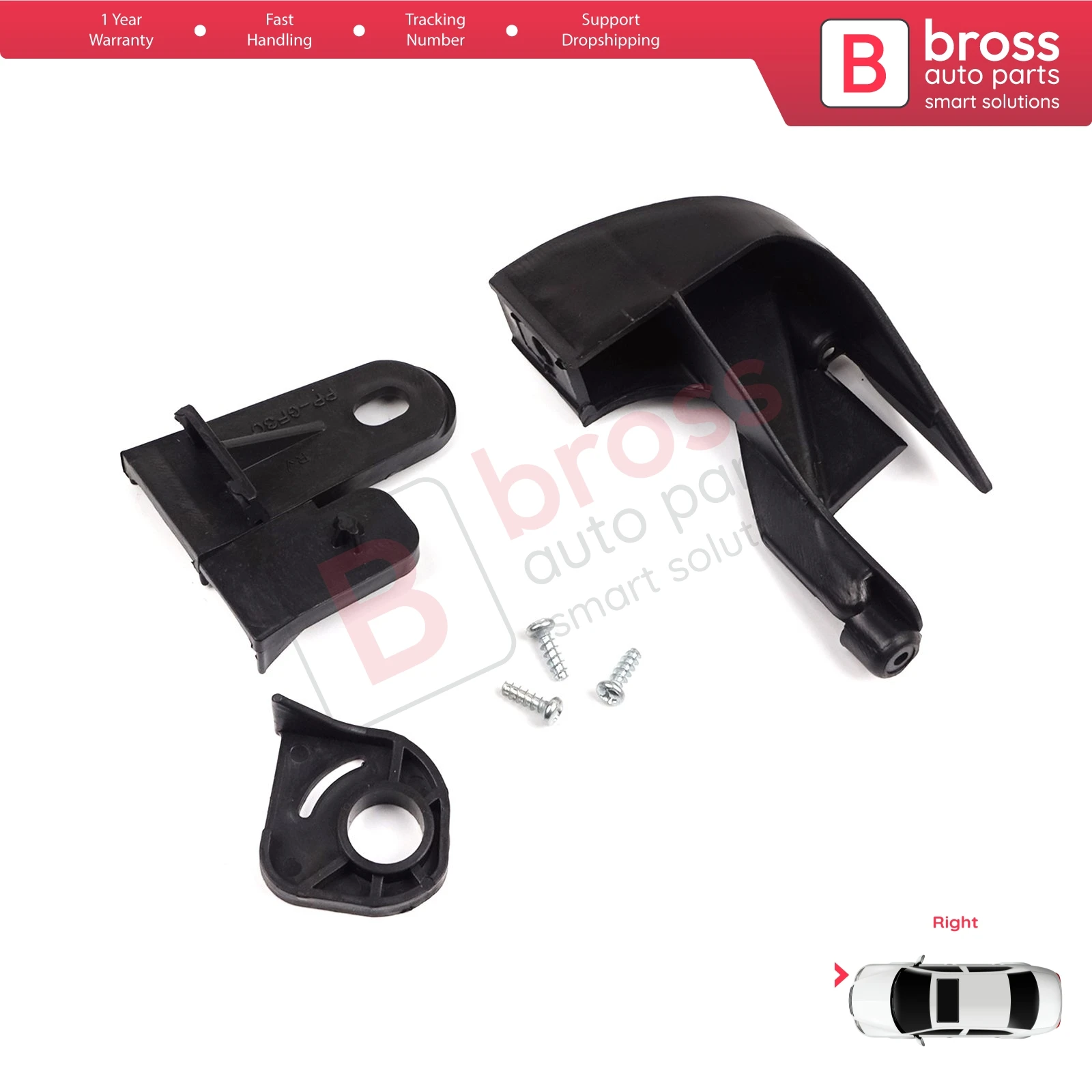 BHL62 Headlight Holder Mount Repair Bracket Tab Set Right Side for Fiat Fiorino MK3 Citroen Nemo Peugeot Bipper 2007-2020 6212F3