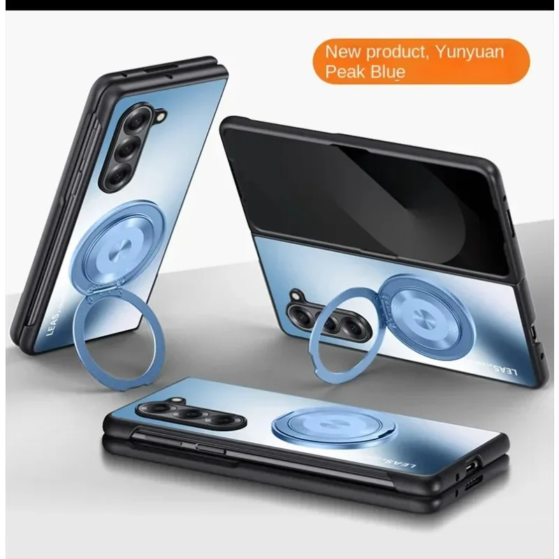 Роскошный автомобильный держатель с металлическим магнитным кольцом для Samsung Galaxy Z Fold 7, 6, 5, 4, 3, противоударные подставки Mag-safe, защитный чехол