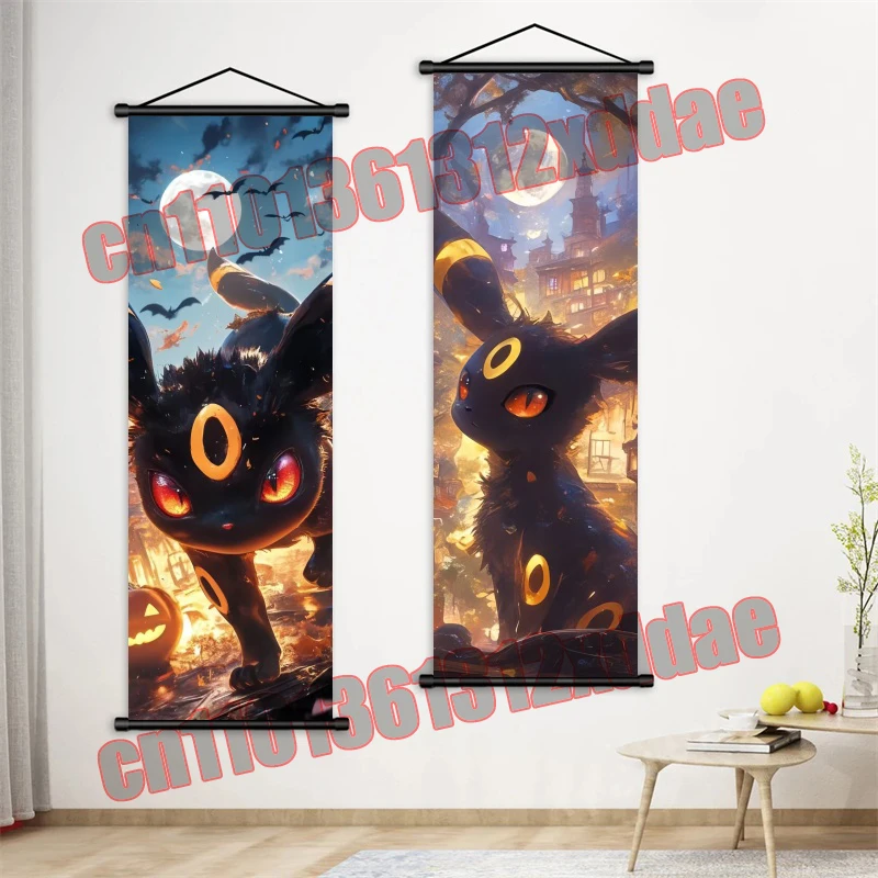 애니메이션 포켓몬 포스터, Gengar, Bulbasaur, Pikachu, Eevee, Charizard, 아트 화이트 캔버스 페인팅 벽걸이 벽 아트 데코 선물