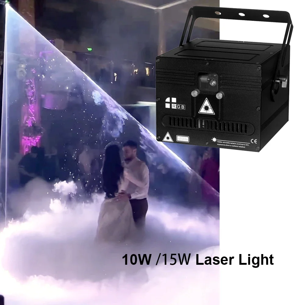 10W 15W 20W RGB Full Color Laser Lamp 3D Projector Dj Disco Party Stage Christmas Show Beam Wedding First Dance Event Concert